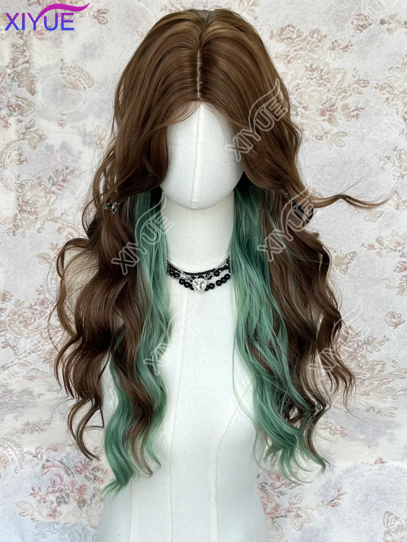 XIYUE Synthetic Wig for Women Long Curly Wavy Hair Lace Front Wig Cosplay Temperament for Daily Use Lolita Synthetic Wigs
