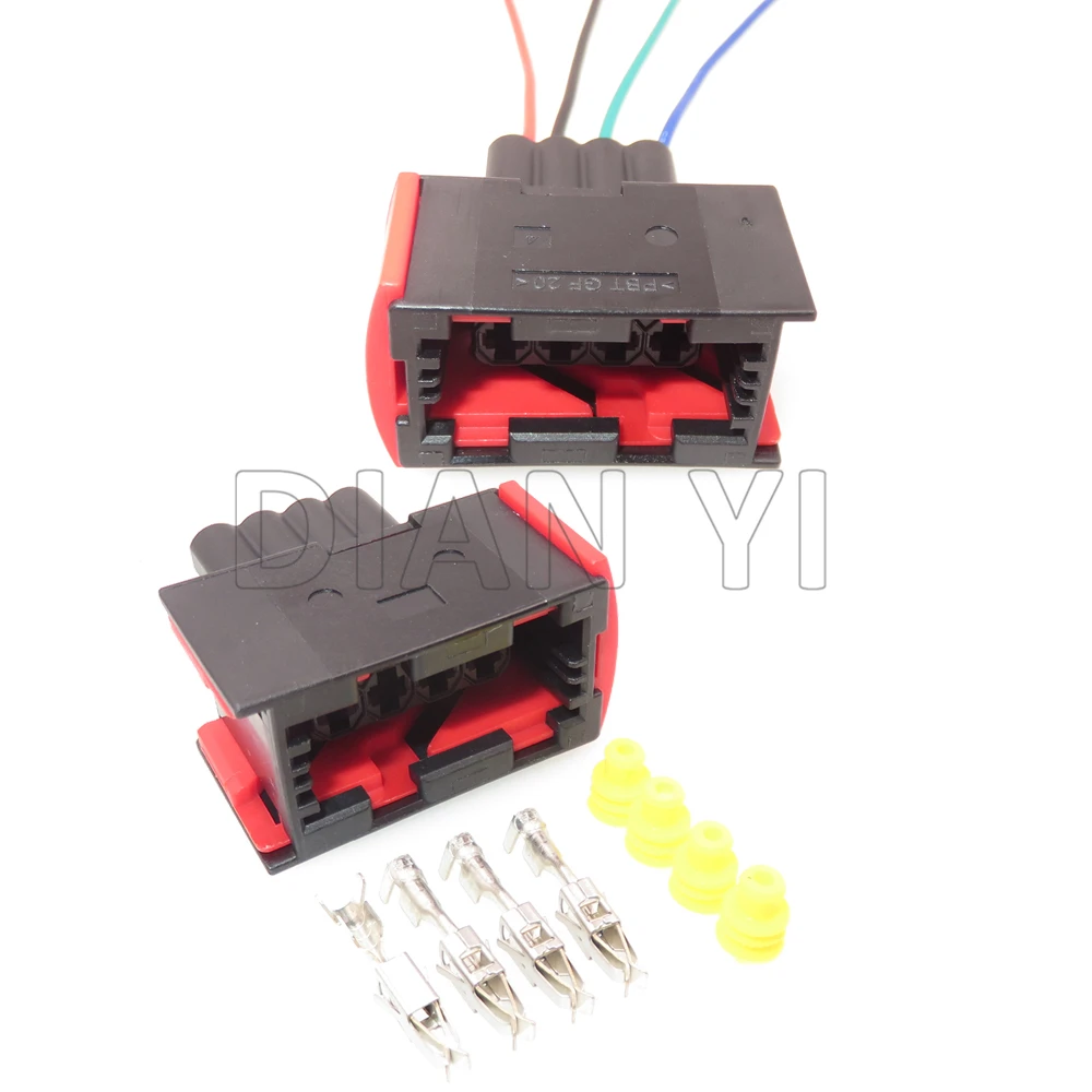 

1 Set 4 Way Starter Automobile Oxygen Sensor Electrical Socket with Cables Auto Wiring Terminal Connector 144998-1
