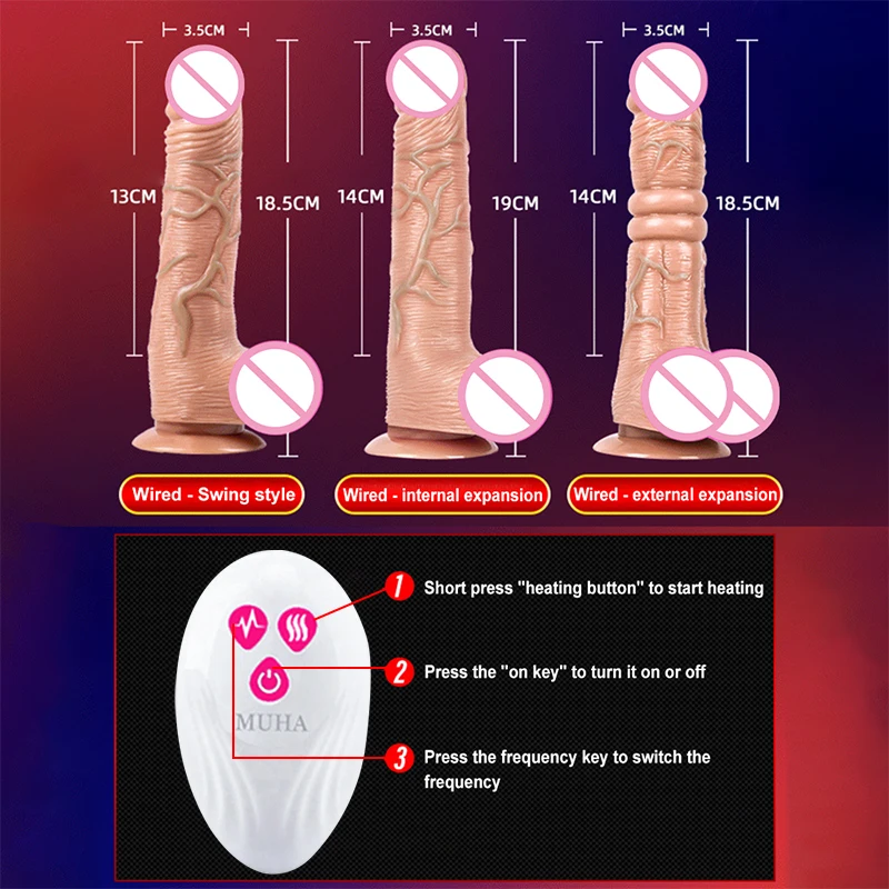 Sex toys Telescopic Vibrating Soft Realistic Dildo Female Sex Toy Vibrator With Suction Cup Heating Penis Remote Control G SPOT VIBRAT