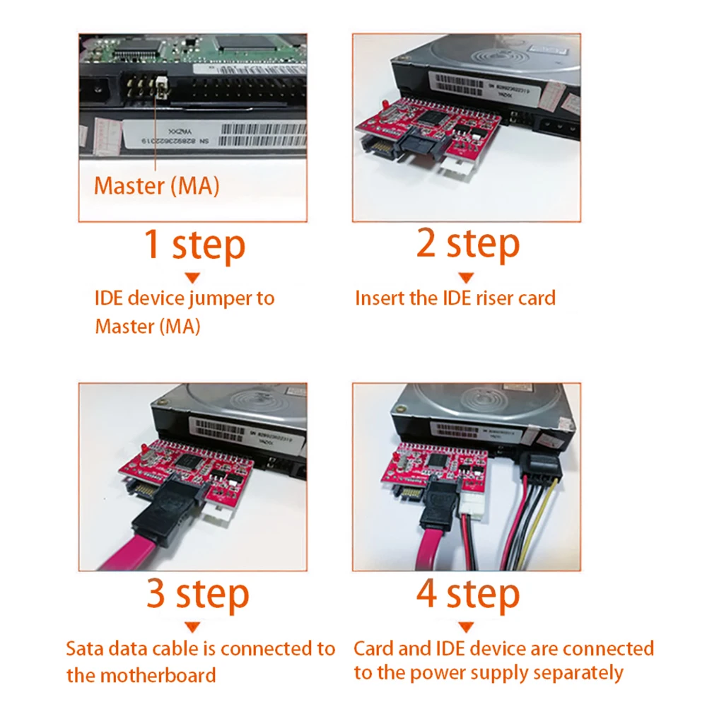 TISHRIC IDE���� SATA ����� ī��, 2.5 3.5 ��ġ IDE �ϵ� ����̺�, ����� ��ȯ ��ǻ�� �ϵ� ��ũ �������� ī��