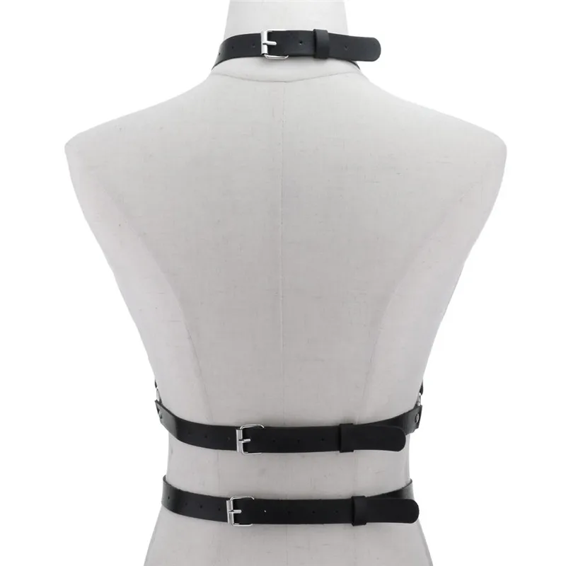 Trendy Leather Punk Round Top Body Harness Rave Jewelry for Women and Girls Goth Festival Fashion Gothic Accessories 2022 New