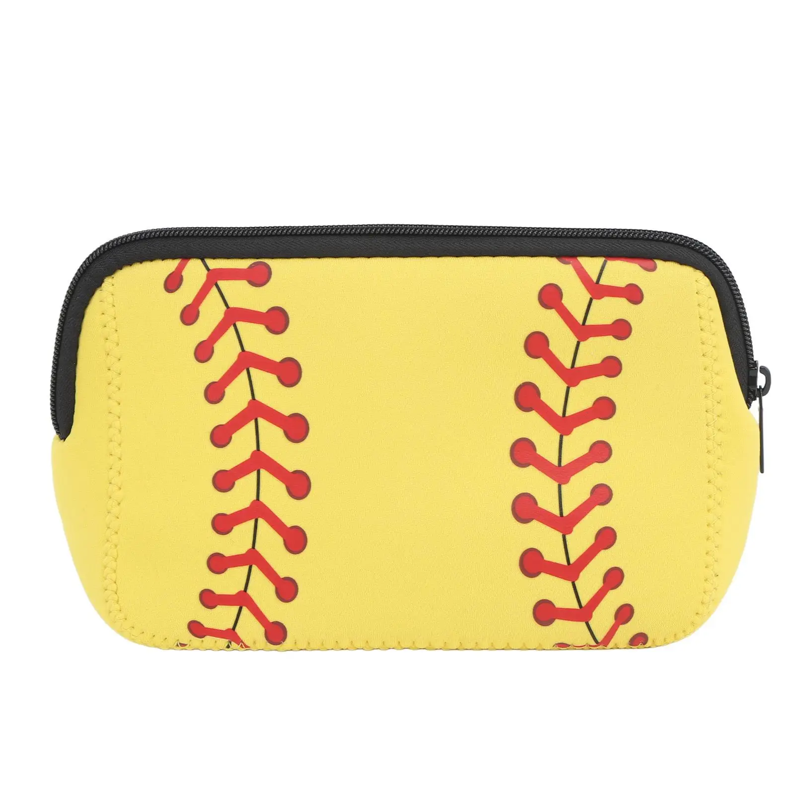 Waterproof Baseball Makeup Bag-Compact Neoprene Pouch with Zipper, Perfect for outdoor Use