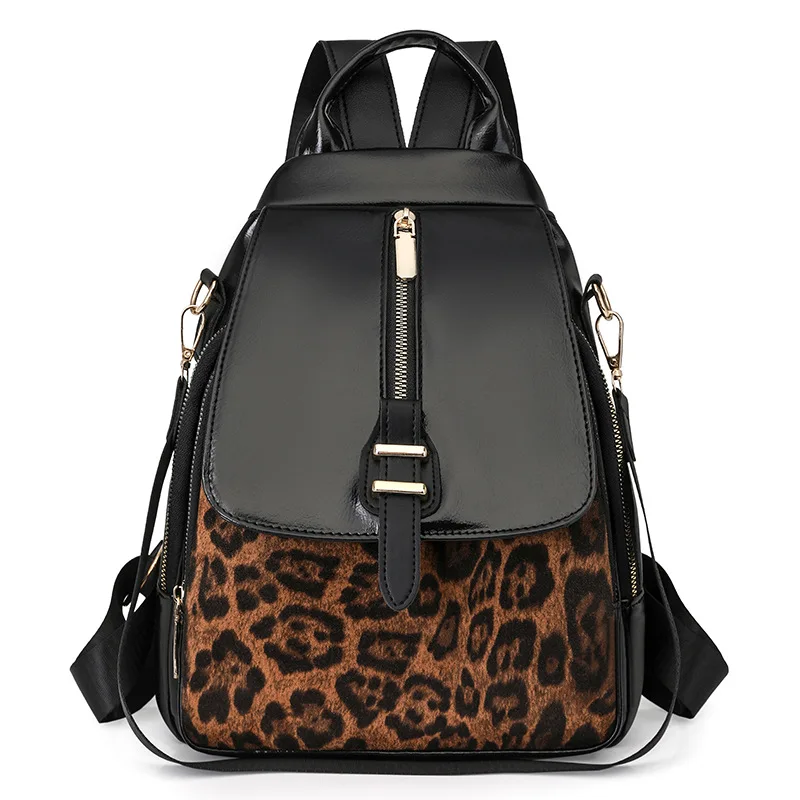 Leopard Print Women Backpack Versatile Backpack Travel  display picture 1