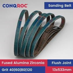 25 Pieces 13x533mm Sanding Belts Fused Alumina Zirconia Grit-40~120