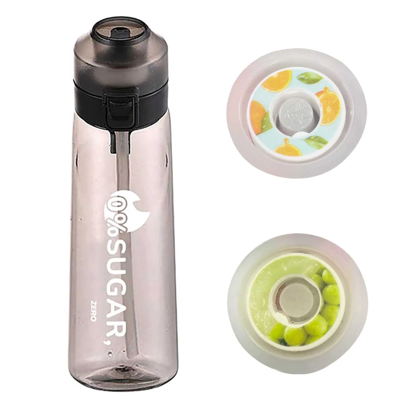 

New Fruit Titian Transparent Space Cup 0 Sugar 0 Calories Fragrance Tasting Cup Large Capacity 650ml Sports Handle Water Cup#D