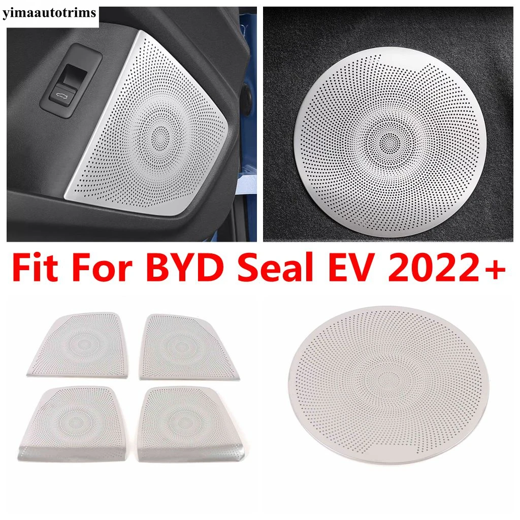 

Car Door Speaker Audio Frame / Rear Trunk Horn Sound Ring Cover Trim For BYD Seal EV 2022 2023 2024 Stainless Steel Accessories