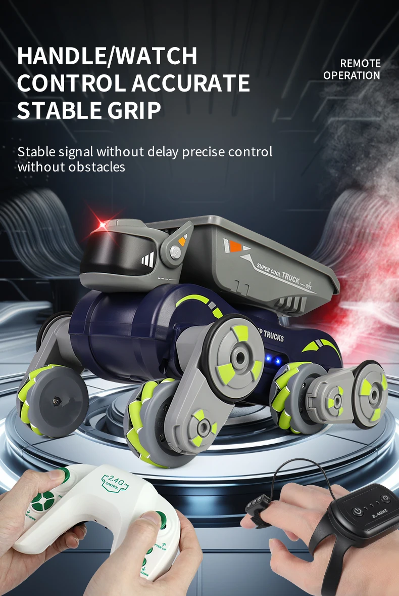 RC Robot Dog Remote Control Dual Control Gesture Stunt Robot Dog with Music Light Spray Walking Electronic Pet Toy Car Gifts 6