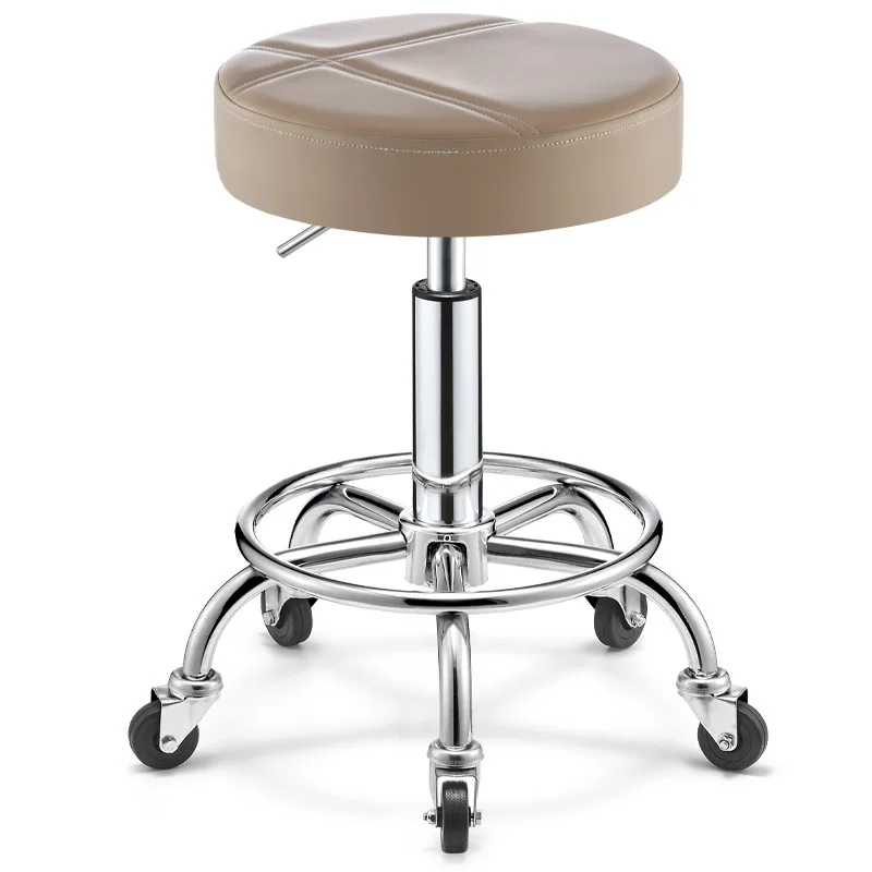 

Professional Swivel Barbers Chairs Wheels Portable Rolling Hairdressing Stool Rotating Coiffeur Stuhl Salon Furniture MQ50BC