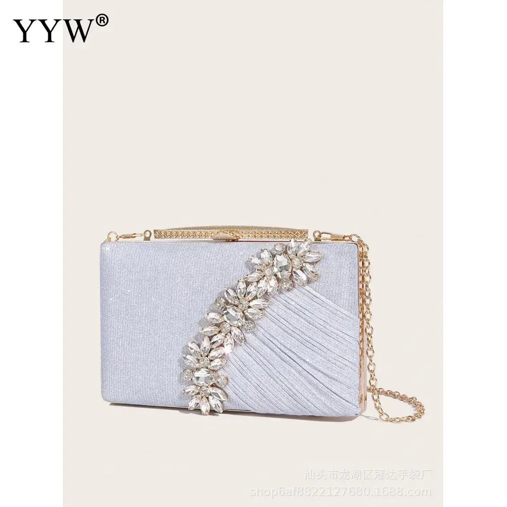 New Rhinestones Evening Clutch Bag Purses And Handbag 2023 Luxury Designer Shoulder Bags Wedding Party Shiny Crystal Clutch Bag