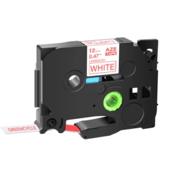 Versatile GREENCYCLE Multi-Width Label Tape - 18mm (Red on White)