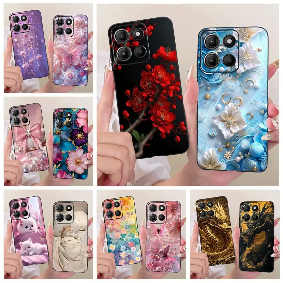 Stylish Flowers Painted Soft TPU Phone Case Cover - Universal Design