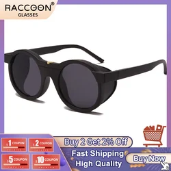 2022 Fashion Steampunk Style Vintage Round Sunglasses Men Women Side Shield Brand Design Sun Glasses Punk Eyewear Uv400 Shades