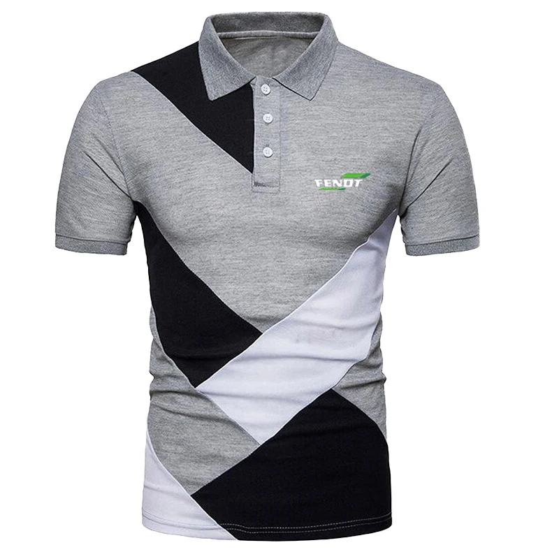 

FENDT 2023 new Men Short Sleeve Polo Shirt three-colour Stitching Clothing Summer style Streetwear Casual Fashionable tops