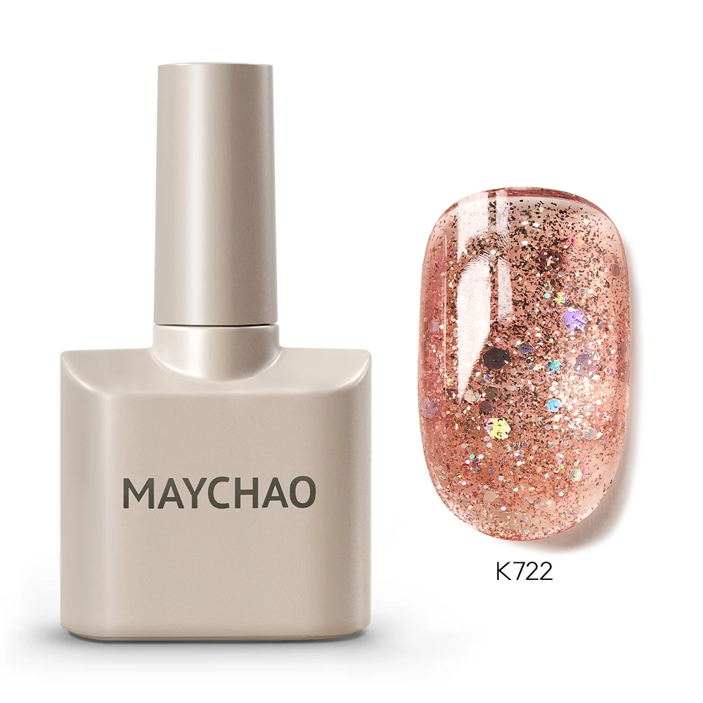 MAYCHAO Cherry Red Glossy Gel Nail Polish – 12ml Semi-Permanent Soak Off UV LED Frosted Finish