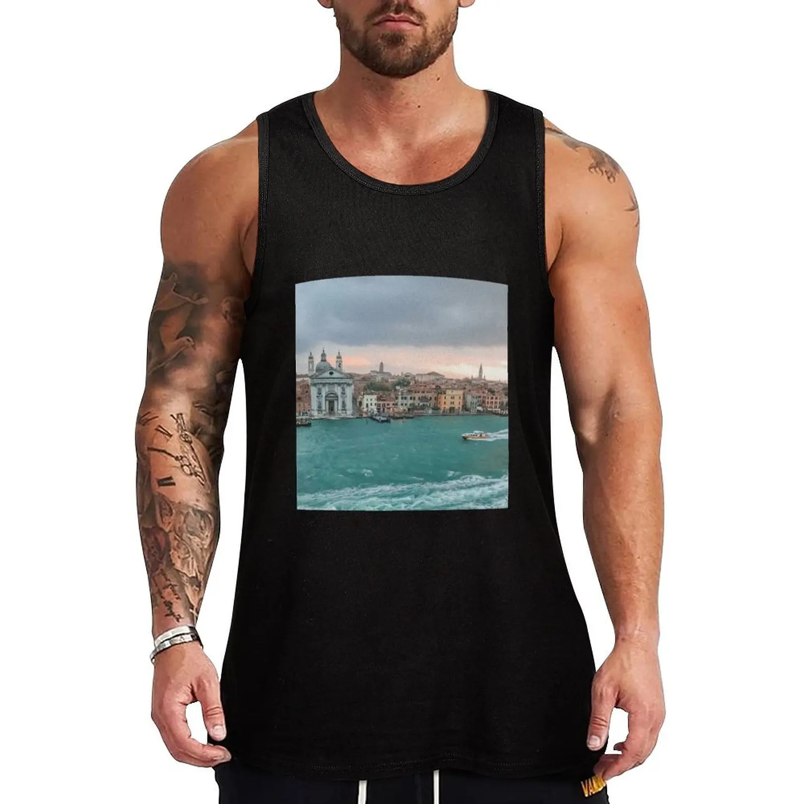 

Venice Landscape Cruise Tank Top sleeveless shirt man t-shirts for Men's gym