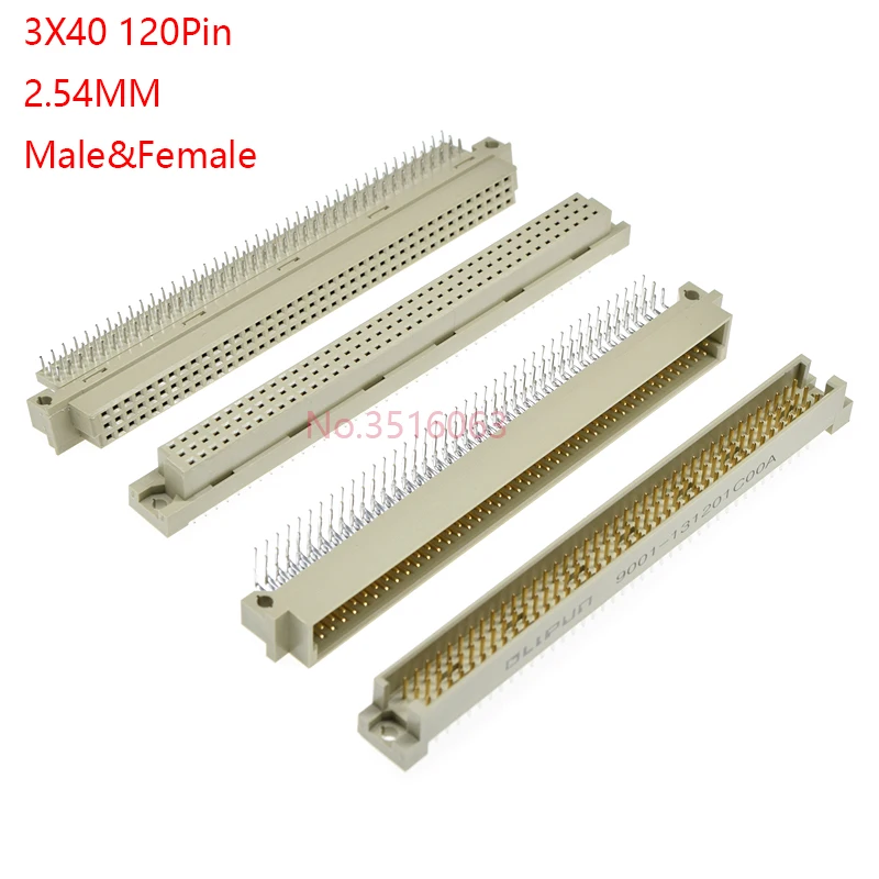 1pcs din 41612 Connector 3 Rows Plug Header Male Female Through Hole 3X40 120 Pin Pitch 2.54 mm 9001 141201 151201 131201 161201