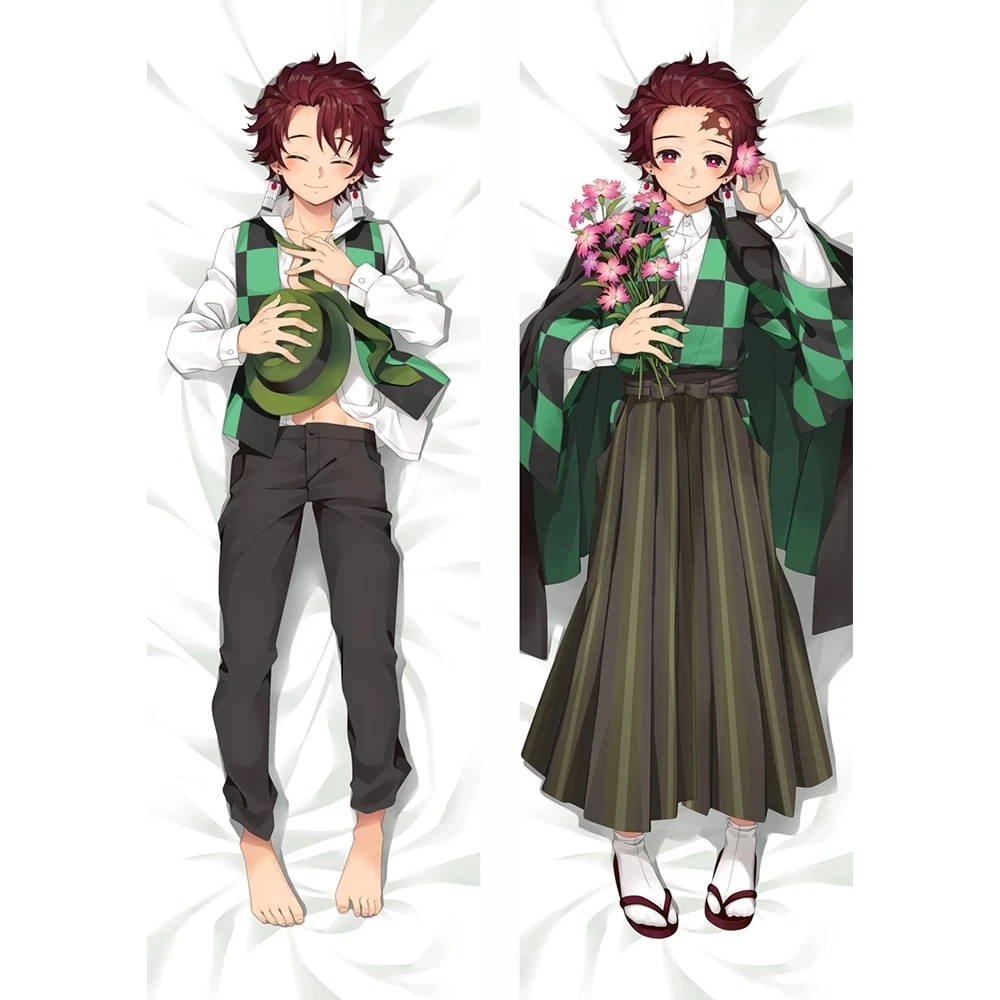 

180cm Anime Demon Slayer Kimetsu no Yaiba Kamado Tanjirou Dakimakura Pillow Case Otaku Waifu Peachskin Fullbody Throw Pillowcase