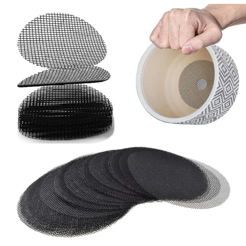 Flowerpot Gasket 50 Piece Pot Mat Round Hole To Prevent Soil Loss Plant Drainage Screen Gasket Gardening Supplies