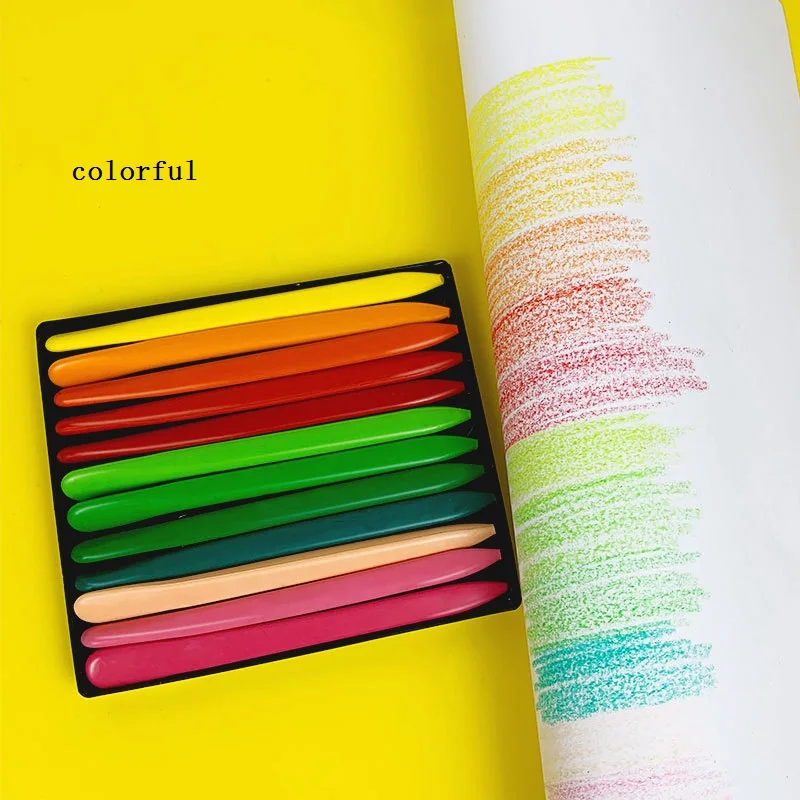 Non Dirty Hands Washable Colores Pen Plumones Oil Painting Stick for Children's Painting Graffiti Triangular Pole Plastic Crayon