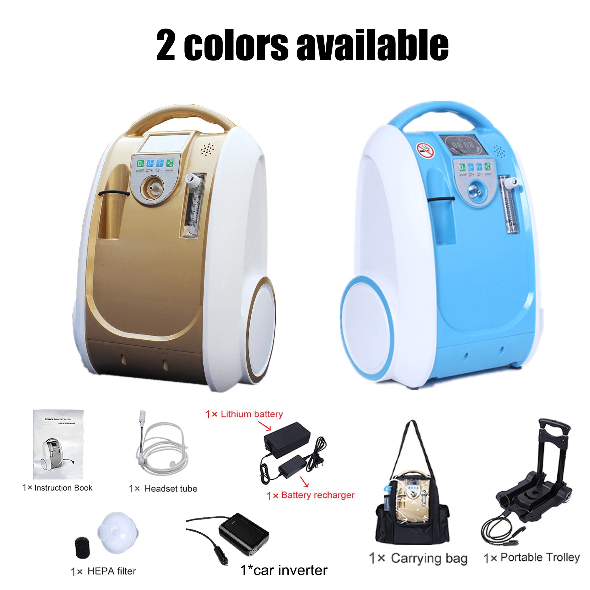DORKA 1-5l Outdoor Oxygen Concentrator Generator Household Oxygen Inhaler Portable O2 Making Machine Continuous