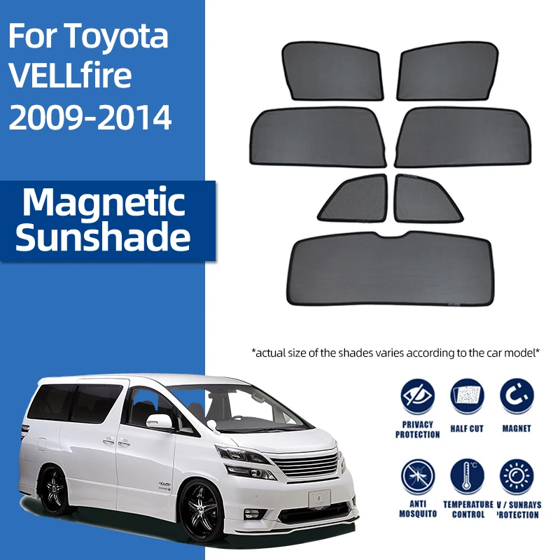 

Magnetic Car Sunshade Front Windshield Rear Side Window Sun Shades Shield Curtain For Toyota VELLfire ALPHARD 2002-2022