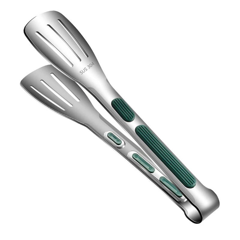 1pc Non Slip Stainless Steel Food Tongs Meat Salad Bread Clip Barbecue Grill Buffet Clamp Cooking Tools Kitchen Accessories stainless steel food tongs