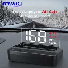 WYING C100 GPS HUD OBD2 Display Car Alarm Projector Car Electronics Accessories Speedometer Projector Auto Gadgets Inteligentes
