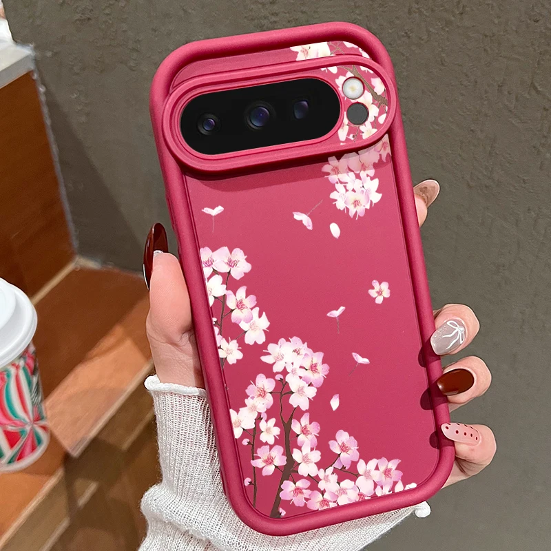 Pink Floral Patterned Soft TPU Phone Case - Silicone Cover