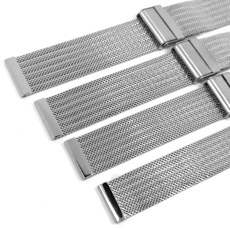 Premium Milanese Stainless Steel Mesh Watch Band - Black Rose Gold Bracelet