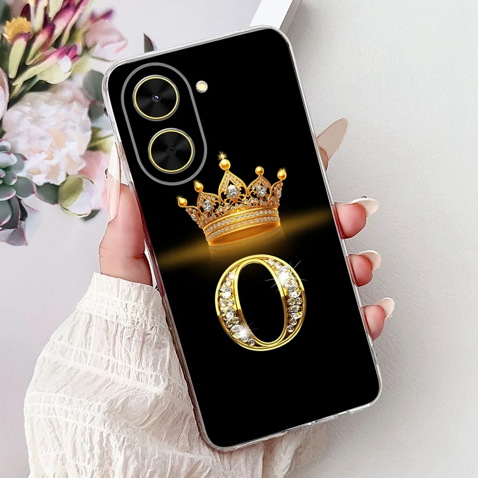 Crown Letters Soft Silicone Phone Case - Stylish Cover Shell
