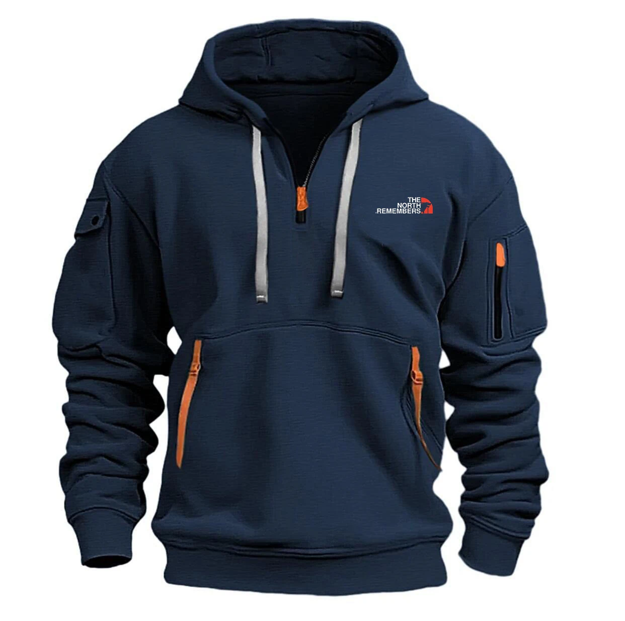 Sudadera con cremallera para hombre con bolsillos múltiples_voghion.com