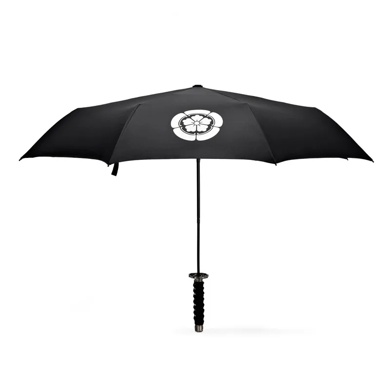 Japanese Short Katana Umbrella Men Creative Three Folding Umbrella Parasol Luxury Black Sunny Rain Umbrellas Nice Gift for Men