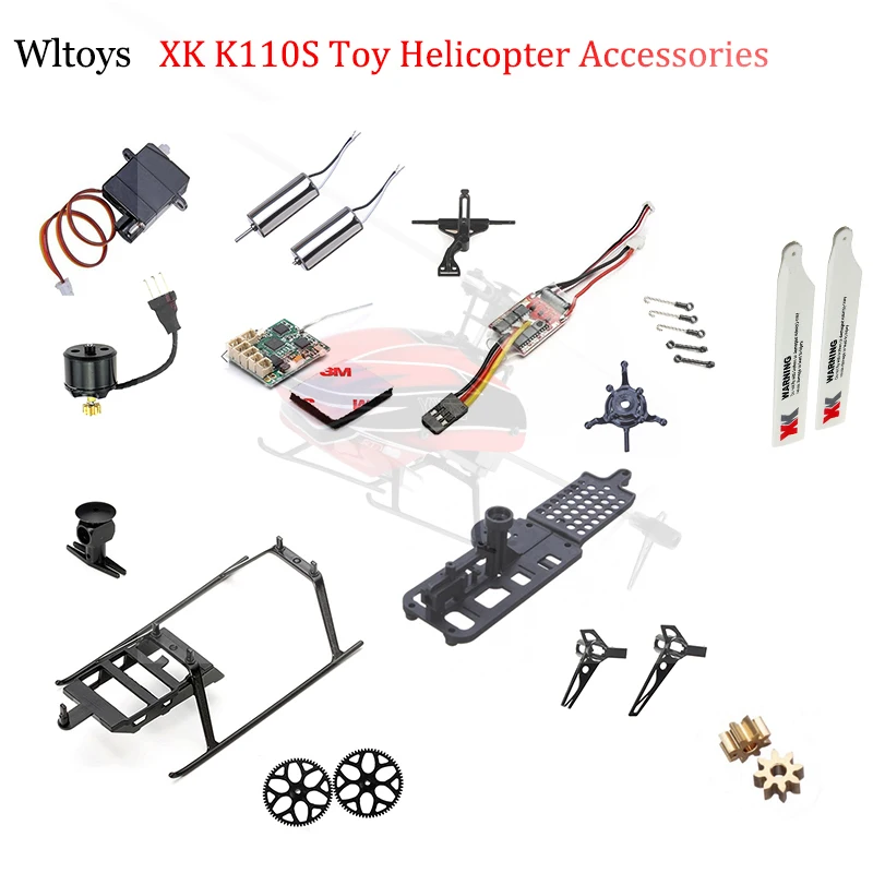 Originale Wltoys Xk K110S Rc Parti Di Elicotteri Accessori Brushless Motor Blade Gear Canopy Aggiornamento Esc Servo 2G Per Parti V977