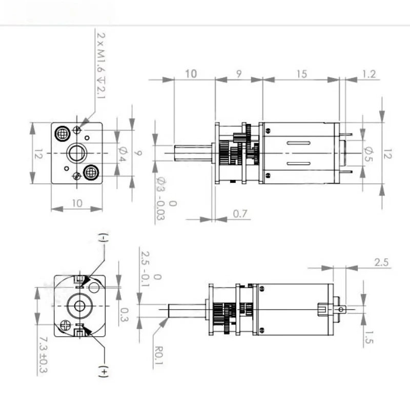 GA12-N20 DC 3V 6V 12V Micro Metal Gear Motor Gear Wheel Motor 30RPM 50RPM 60RPM 100RPM 150RPM 200RPM 300RPM 600RPM 1000RPM