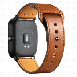 Elegant Leather Watch Strap Bracelet - 20mm/22mm - 22mm watch band (Brown 9)