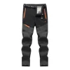 Men's Waterproof Hiking Pants Outdoor Fleece Lined Snow Ski Pants Winter Softshell Snowboard Pants 2