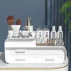 Makeup Storage Box Drawer Dormitory Finishing Plastic Shelf Large Makeup Capacity Cosmetics Skin Care Dressing Table Desktop 2