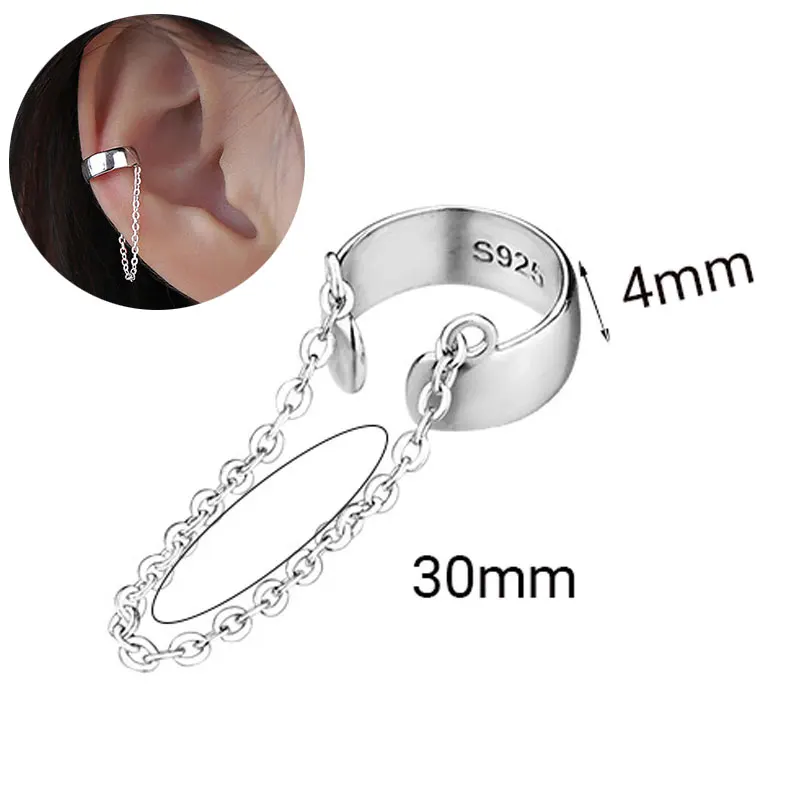 Korean Long Tassel Ear Cuff Earrings for Women Small Fresh C Shaped Ear Bone Clip Chain Dangle ear clip,ear accessories,ear clip earrings,clip earrings
