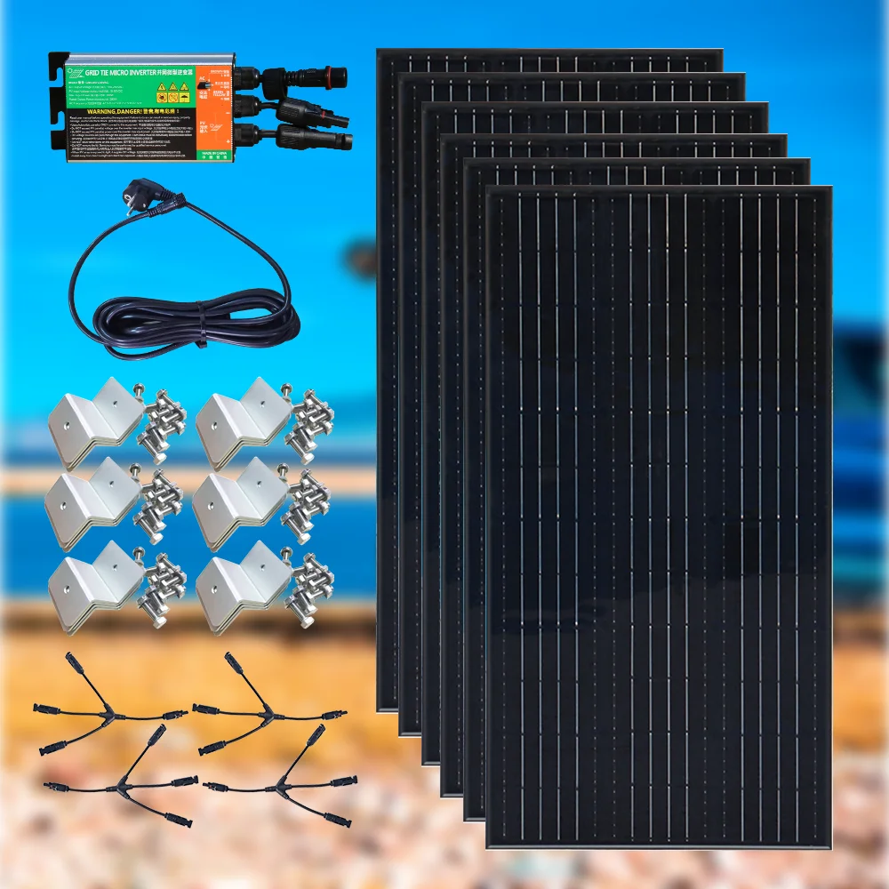 800w 600w rigid solar panel plug and play 220v home system with EU socket  micro inverter house roof balcony EU warehouse ship - AliExpress