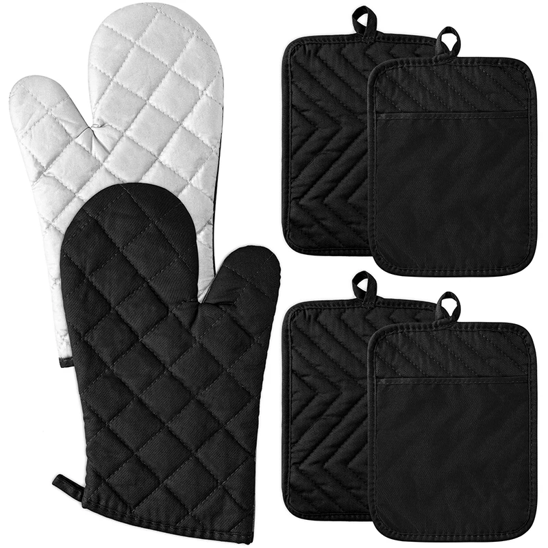 Set Guanti Da Forno Con Presine 'Get Ready To Whip' - Antiscivolo In Silicone, Termici, Regalo Divertente