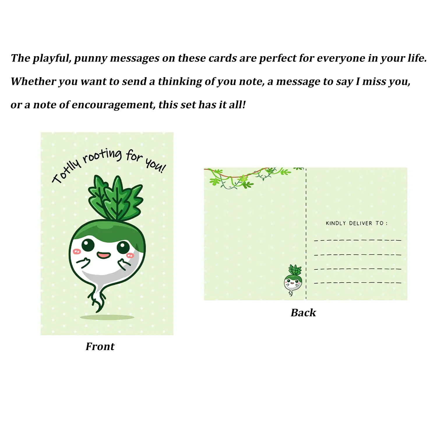 20 Cartoon Funny Pun Postcards, 3.7&rdquo;x 5.6&rdquo; Greeting Birthday Invitation Card, Punny Postcard for Students, Kids, Coworkers