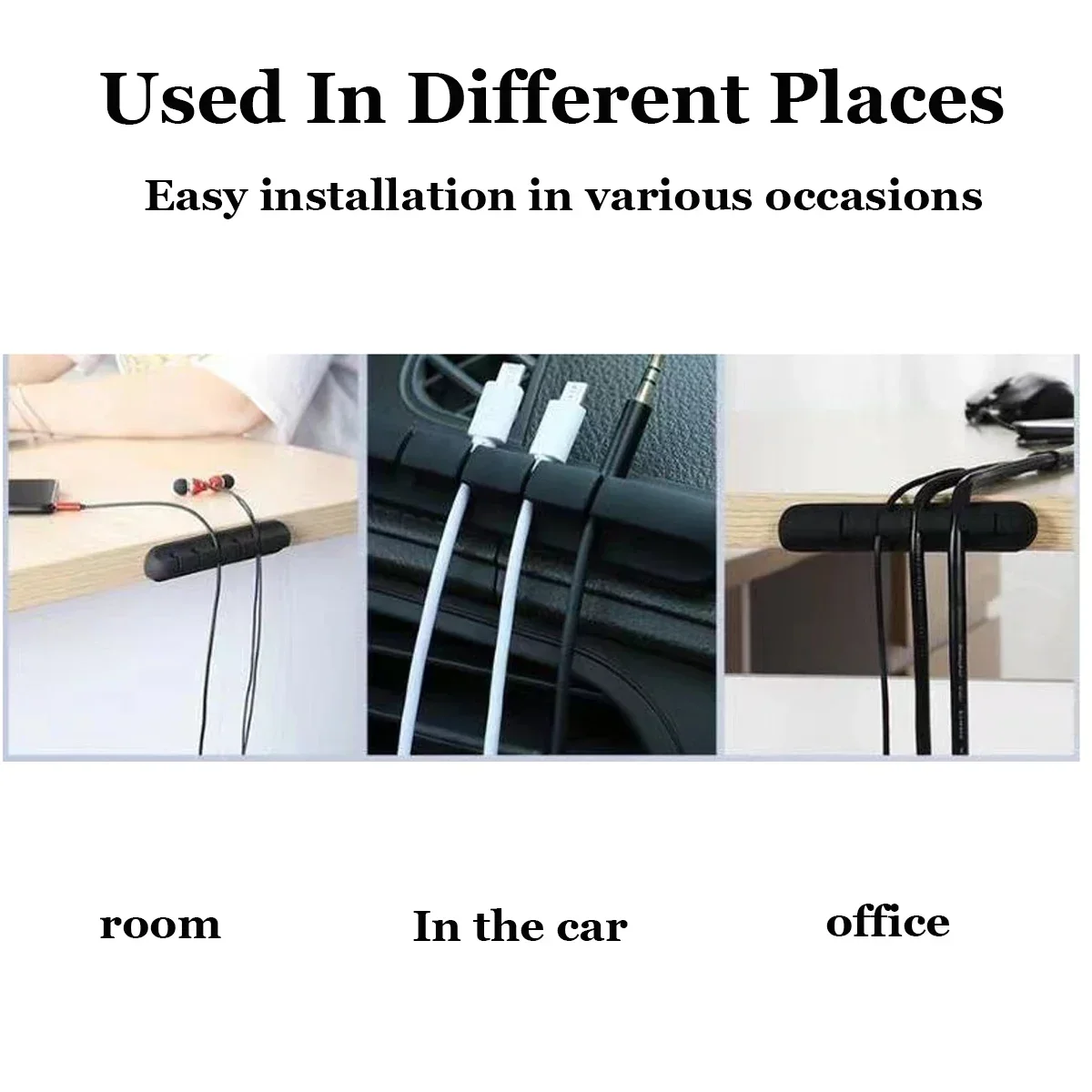 L16 Cable Organizer Silicone USB Winder Desktop Tidy Management Clips Holder for Mouse Headphone Wire