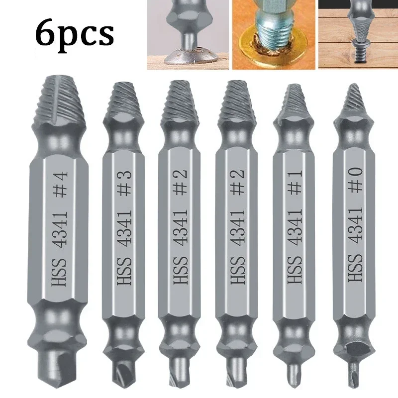 

Damaged Screw Extractor Drill Bit Set Stripped Screw Remover Extractor Double Side Drill Out Easily Take Out Demolition Tools