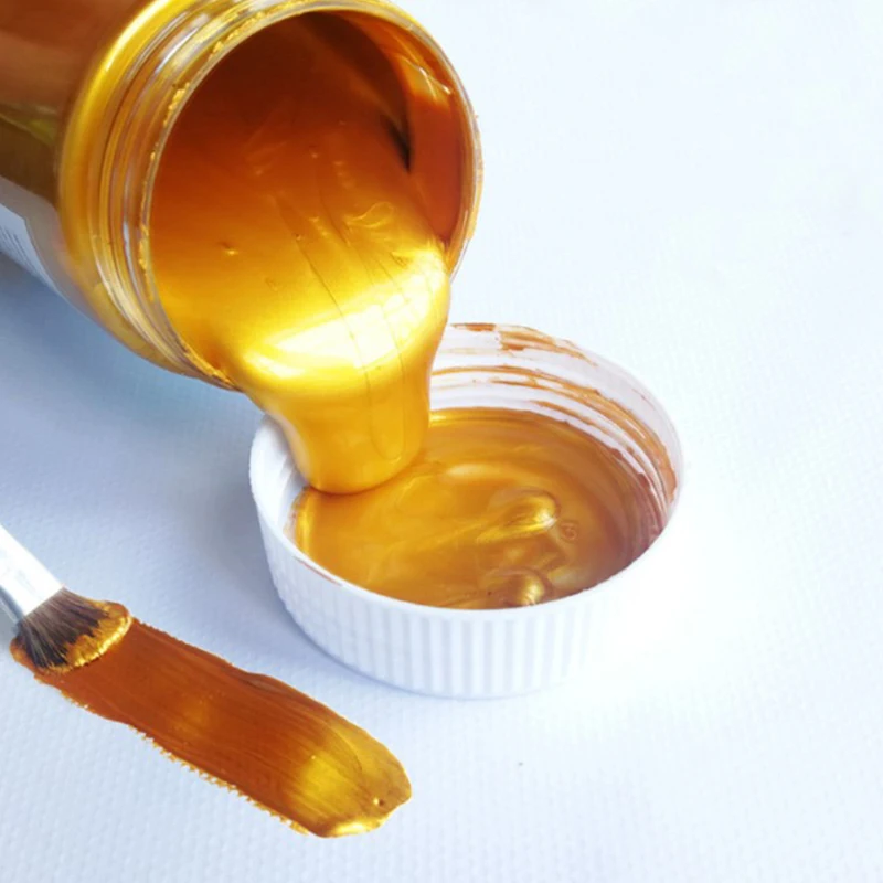 300ml Gold Paint Metallic Acrylic Paint Waterproof For Statuary Coloring DIY