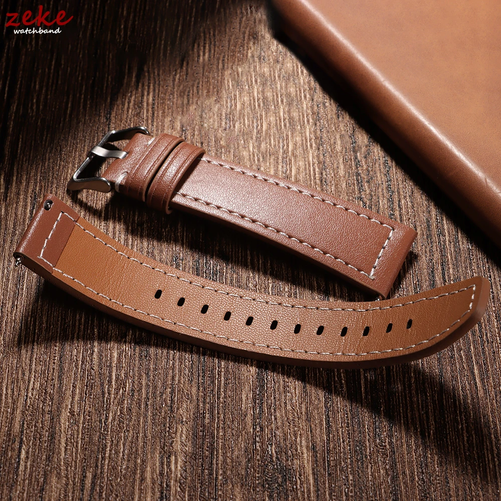 Premium Leather Watchband - Soft Replacement Wrist Strap (22/20mm)