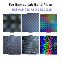 Pour Bambu Lab P2S P1P P1S A1 X1 X1C X1E PEI plaque de construction 257x257mm feuille PEO PET Double face lisse texturée tôle d'acier à ressort 1