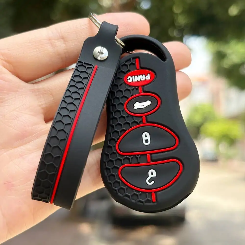 Premium Key Fob Protector with Caps for Chrysler, Jeep, and Dodge