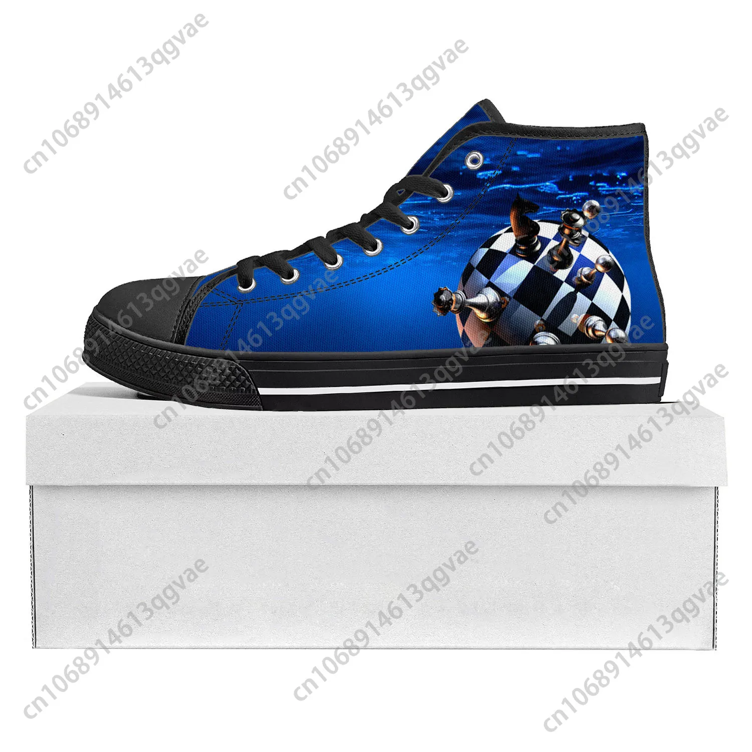 Chess International Pop High Top High Quality Sneakers Mens Womens Teenager Canvas Sneaker Casual Couple Shoes Custom Shoe Black