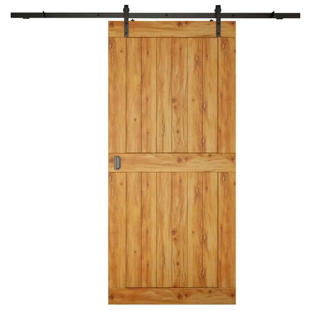 Wooden panel Room Door Modern Design Wood Veneer Sliding Barn Door for modern house Interior door 2