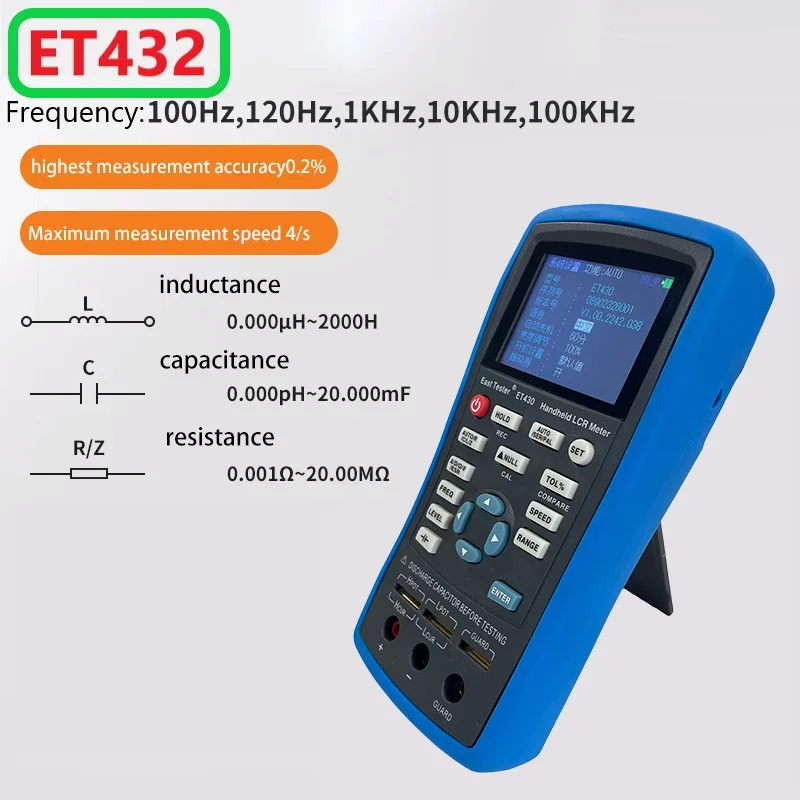 East Tester LCR Digital Bridge Meter ET43 USB Handheld High Precision Capacitance Inductance Resistance Test Digital Display 2